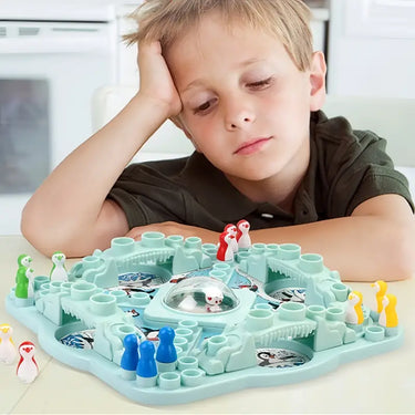 CoolQuest | Tobogán de pingüino - Rompecabezas de escritorio para niños Juego de dados Juguete